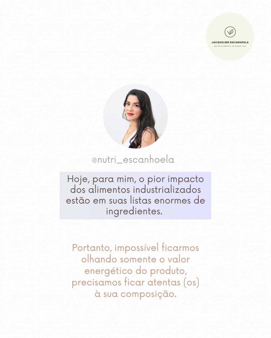 Instagram post from nutri_escanhoela. This post is in position 5.